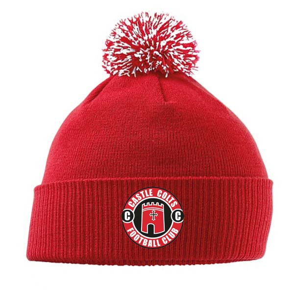Castle Colts Bobble Beanie Hat Red Thumbnail